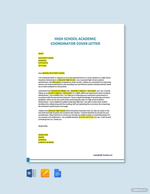 High School Academic Coordinator Cover Letter