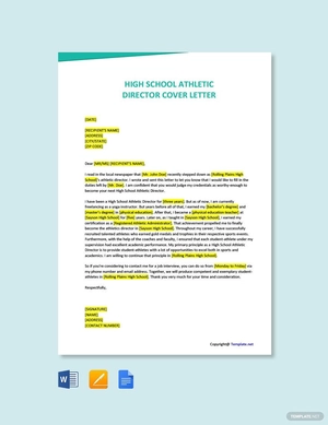 High School Athletic Director Cover Letter