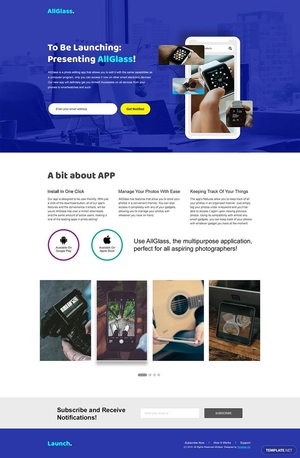 App launching Landing Page Template