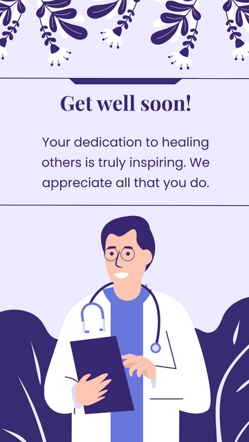 Free Get Well Soon Message For Doctor Template to Edit Online