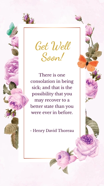Free Get Well Soon Recovery Quote Template to Edit Online