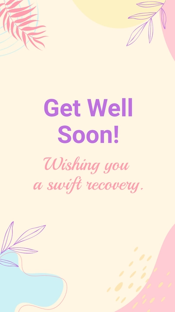 Free Aesthetic Get Well Soon Card Template to Edit Online