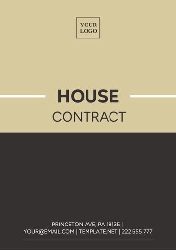 Free House Contract Template to Edit Online