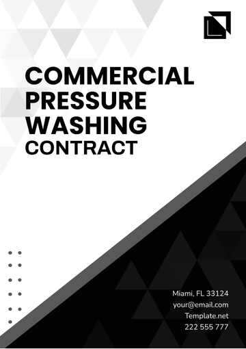 Free Commercial Pressure Washing Contract Template to Edit Online