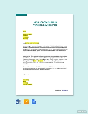 High School Spanish Teacher Cover Letter