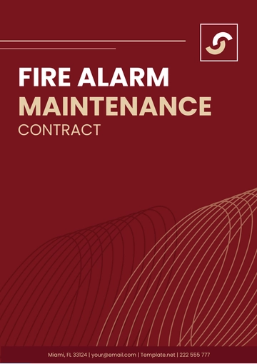 Free Fire Alarm Maintenance Contract Template to Edit Online