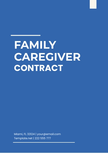 Free Family Caregiver Contract Template to Edit Online