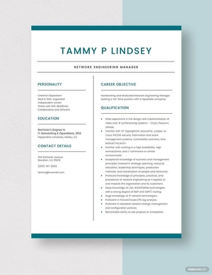 Network Engineering Manager Resume