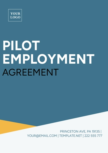 Free Pilot Agreement Template to Edit Online