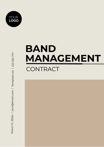 Free Band Management Contract Template to Edit Online