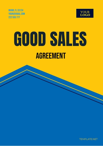 Free Goods Sales Agreement Template to Edit Online