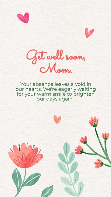 Free Mother Get Well Soon Message Template to Edit Online