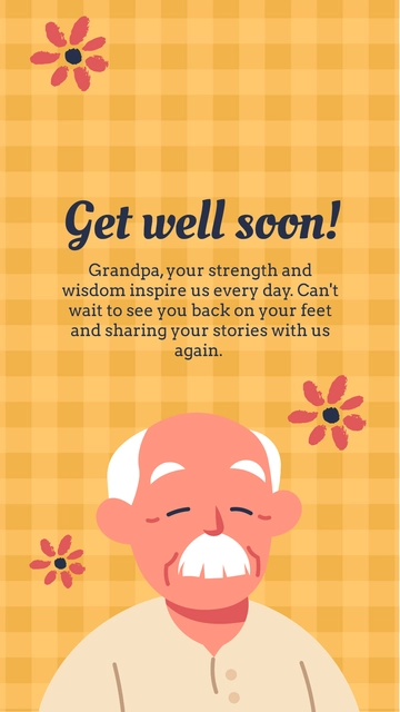 Free Get Well Soon Grandpa Card Template to Edit Online