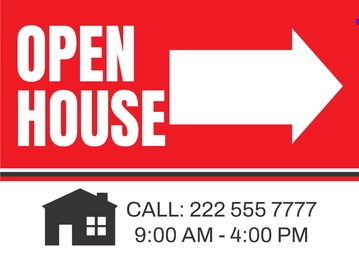 Free Open House Directional Signage Template to Edit Online