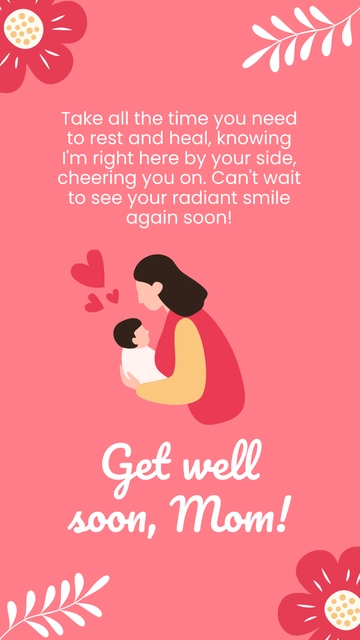 Free Get Well Soon Card For Mother to Edit Online