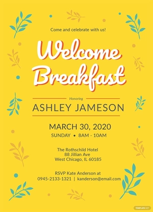 Welcome Breakfast Invitation Template