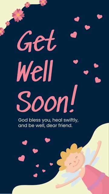 Free Get Well Soon May God Bless You Template to Edit Online