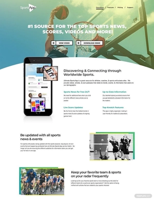 Sports App Landing Page Template
