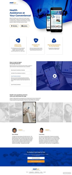 Medical App Landing Page Template
