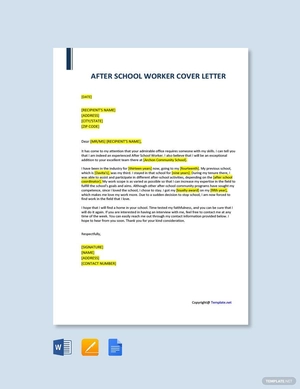 After School Worker Cover Letter