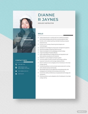 Geology Instructor Resume