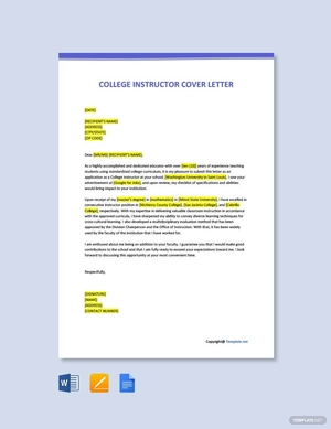 College Instructor Cover Letter