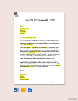 College Advisor Cover Letter