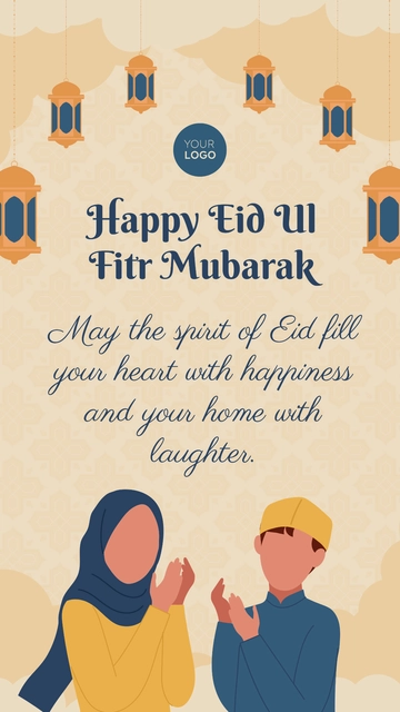 Free Happy Eid Ul Fitr Mubarak Story Template to Edit Online