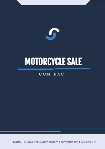 Free Motorcycle Sale Contract Template to Edit Online