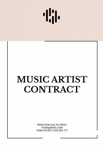 Free Music Artist Contract Template to Edit Online