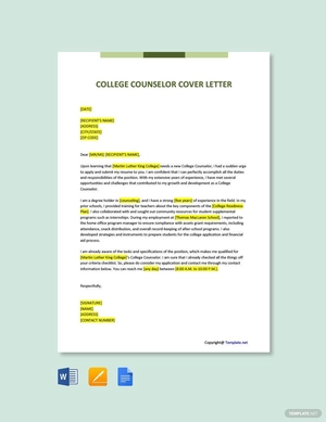 College Counselor Cover Letter