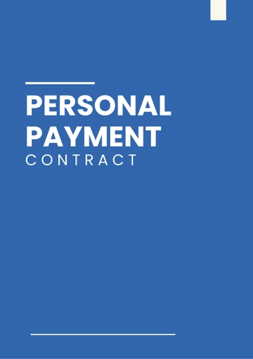Free Personal Payment Contract Template to Edit Online