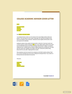College Academic Advisor Cover Letter