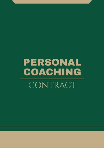 Free Personal Coaching Contract Template to Edit Online