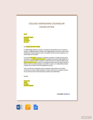 College Admissions Counselor Cover Letter