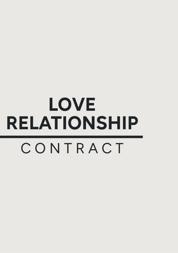 Free Love Relationship Contract Template to Edit Online
