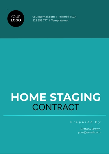 Free Home Staging Contract Contract to Edit Online