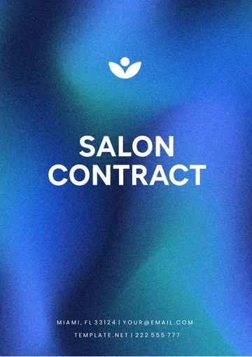 Free Salon Contract Template to Edit Online