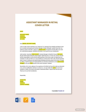Assistant Manager In Retail Cover Letter
