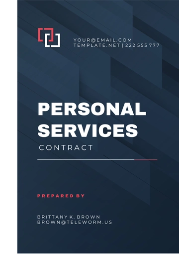 Free Personal Services Contract Template to Edit Online