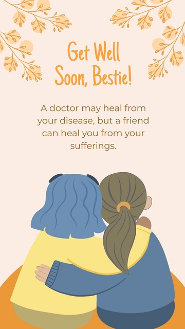 Free Get Well Soon Bestie Quote Template to Edit Online