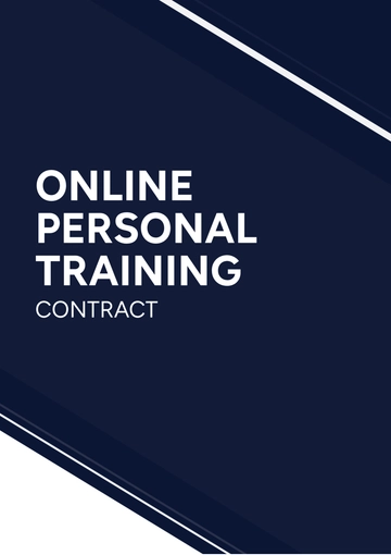 Free Online Personal Training Contract Template to Edit Online