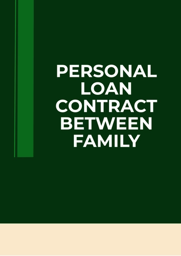 Free Personal Loan Contract Between Family Template to Edit Online