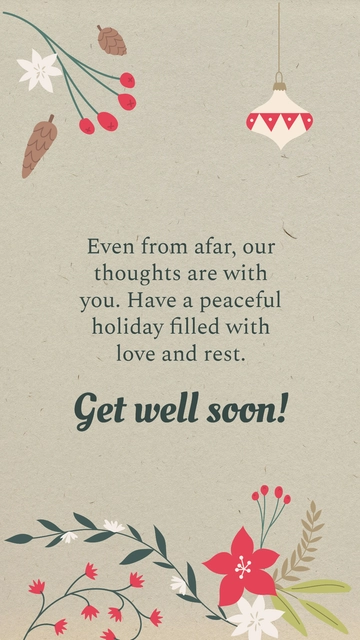 Free Get Well Soon Christmas Card Template to Edit Online