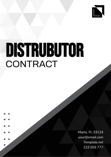 Free Distributor Contract Template to Edit Online