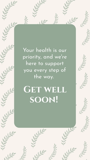 Free Get Well Soon Greetings Card Template to Edit Online