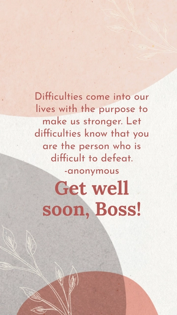 Free Get Well Soon Quote To Boss Template to Edit Online