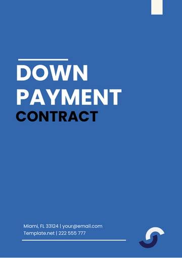 Free Down Payment Contract Template to Edit Online