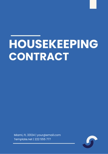 Free Housekeeping Contract Template to Edit Online