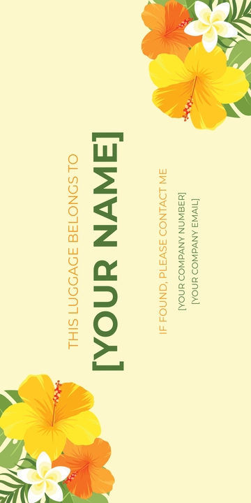 Free Luggage Tag Template to Edit Online